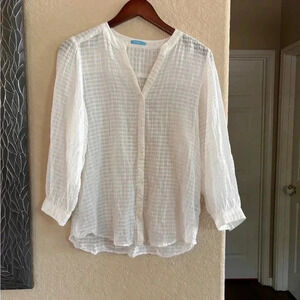 J. McLaughlin White Button Down Shirt